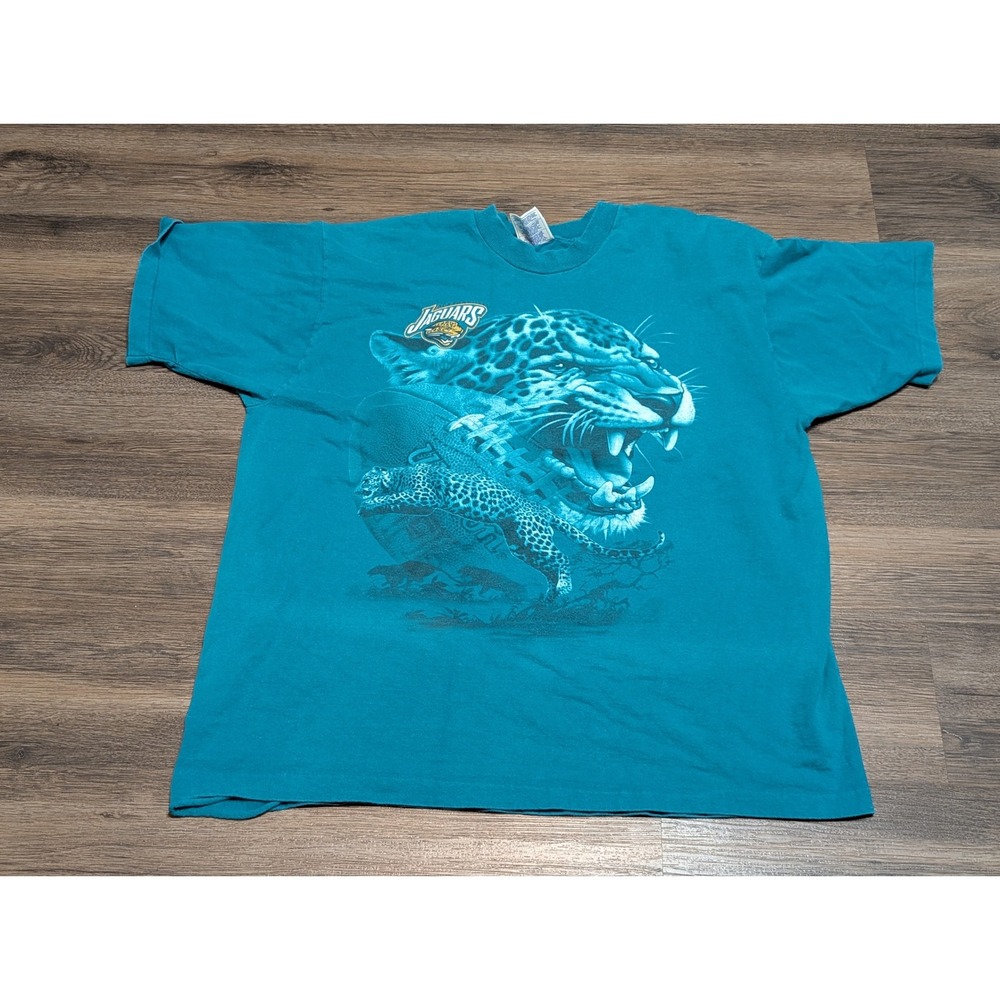 VTG Pro Player NFL Jacksonville Jaguars Graphic T-Shirt Teal Blue Men's XL READ